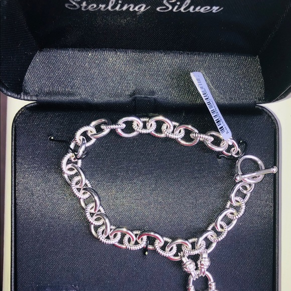 NIB LOVE!!! Genuine Diamond 925 Bracelet. B2 - Picture 4 of 9